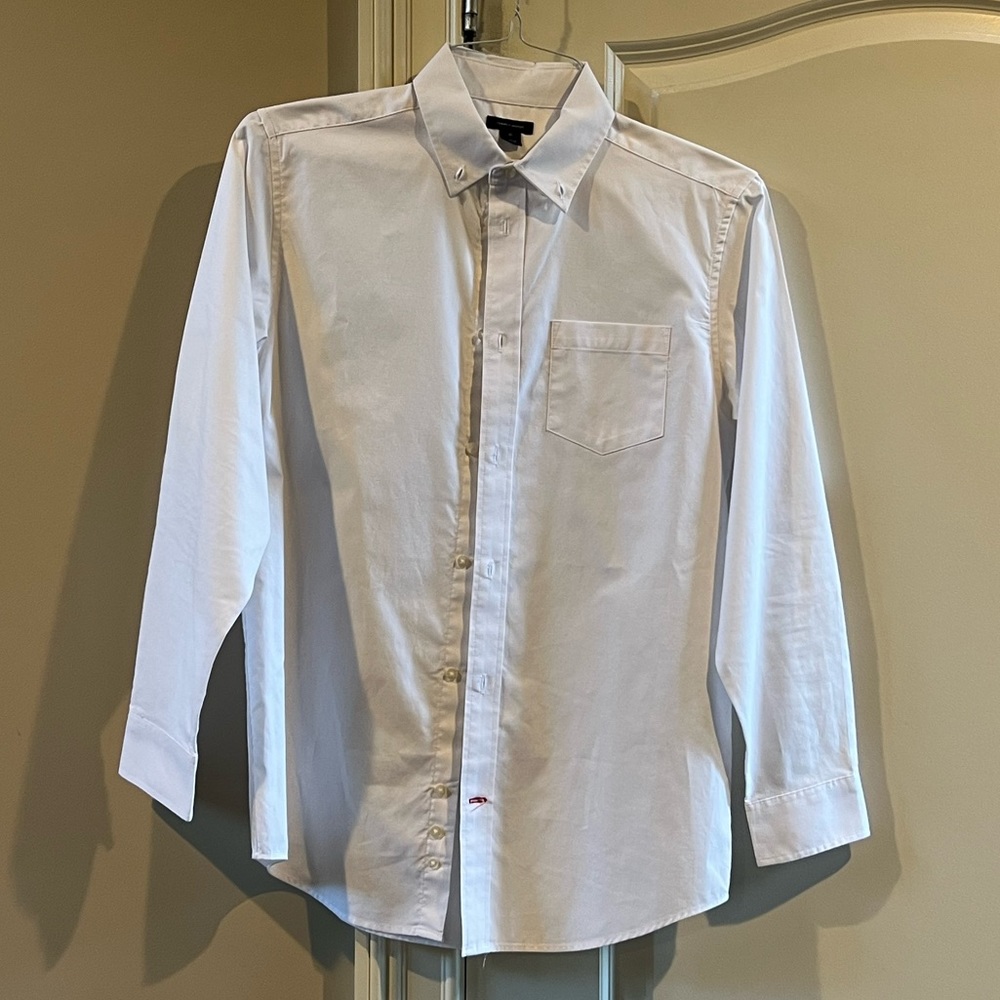 Tommy Hilfiger White Long Sleeve Button Down Shirt Boys 18